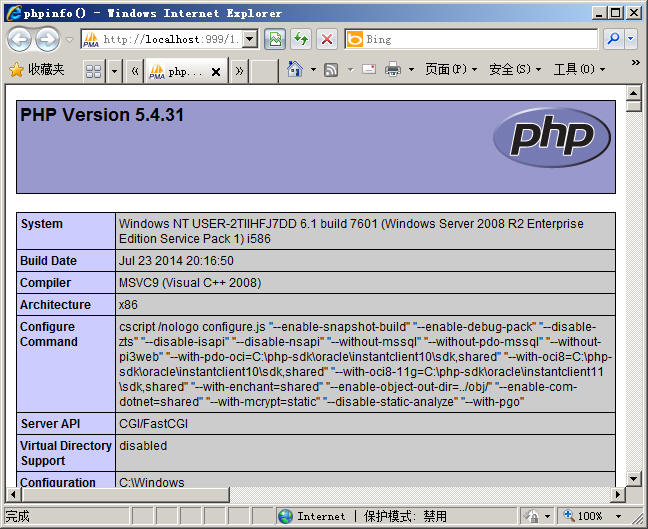 Windows2008bPHP׼5.4FastCGIģʽ